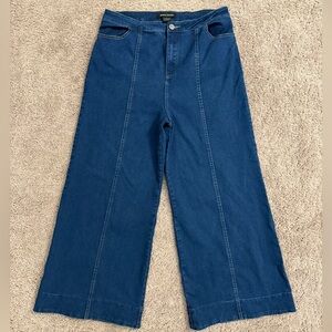 Jealous Tomato Flare Jeans Women size Large Blue Stretchy Pants Wide Legs Pant